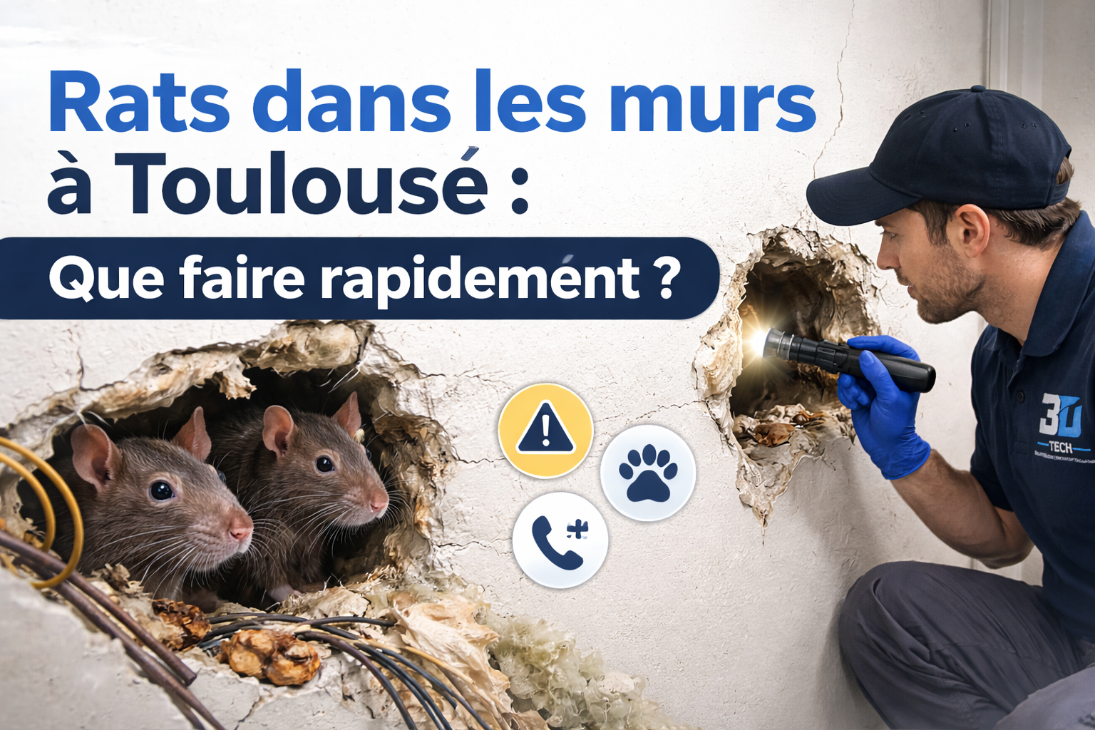🐀 Rats dans les murs à Toulouse : que faire rapidement ?